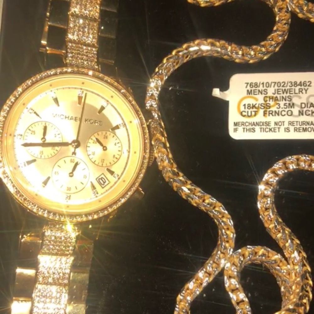 michael kors watch and gold chain